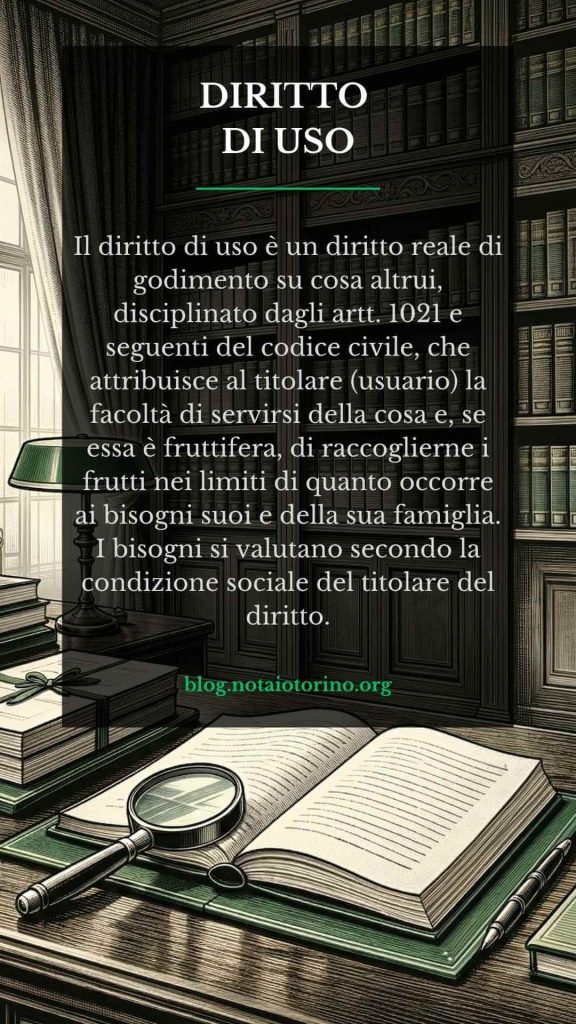 Diritto di uso - Definizione legale