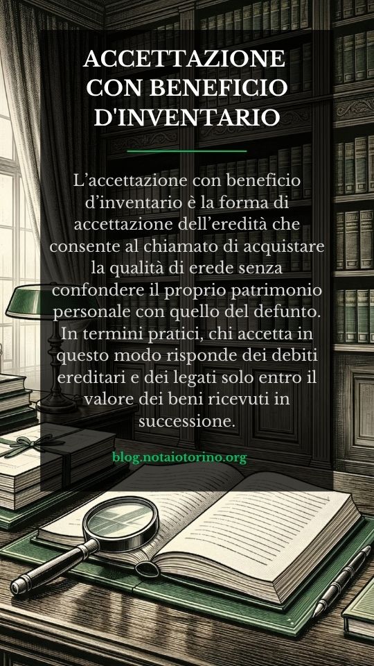 Accettazione con beneficio d'inventario - Definizione legale