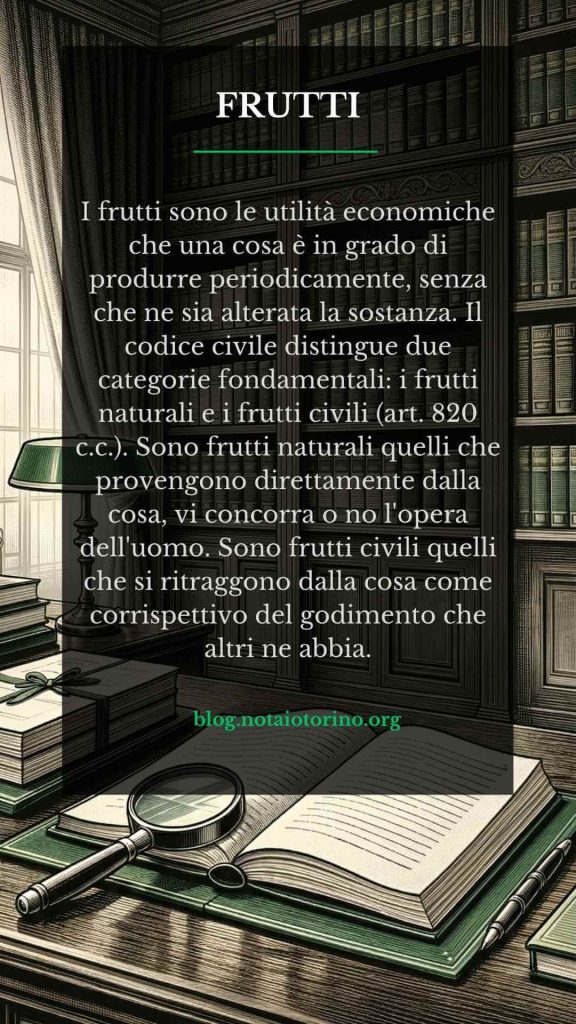 Frutti - Definizione legale