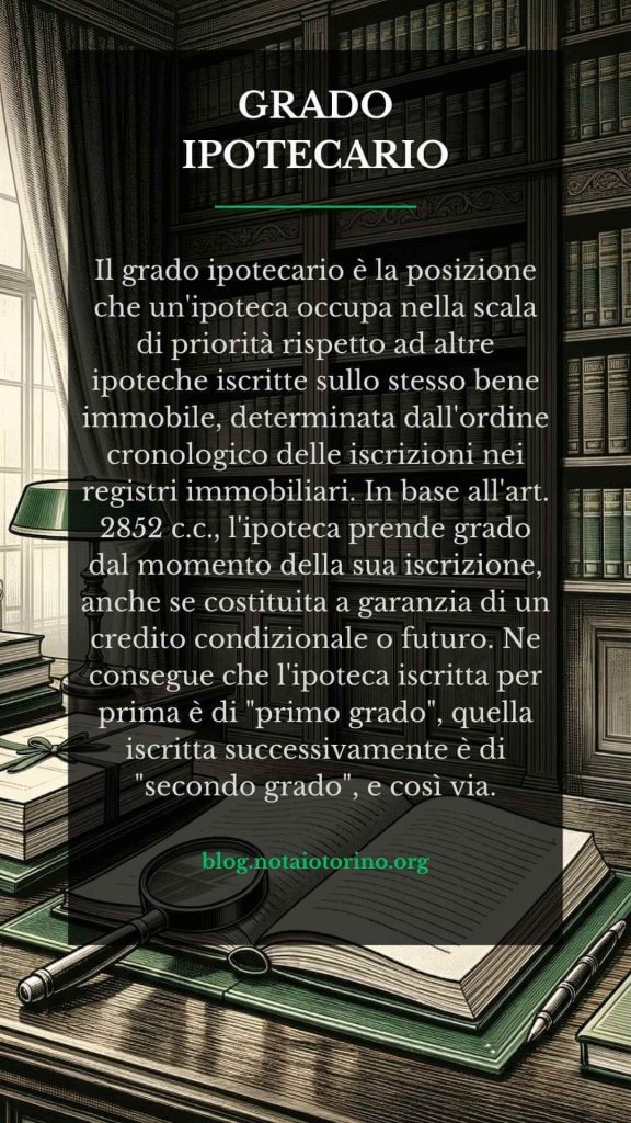 Grado ipotecario - Definizione legale