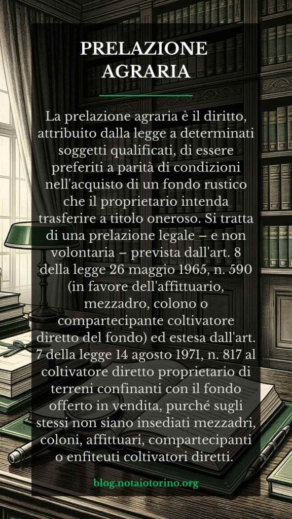 Prelazione agraria - Definizione legale