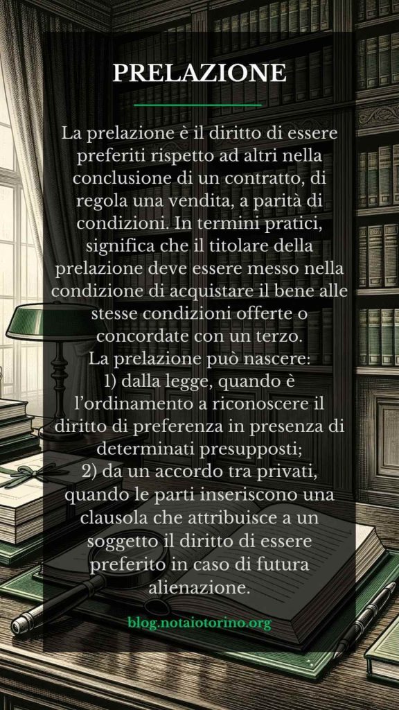 Prelazione - Definizione legale