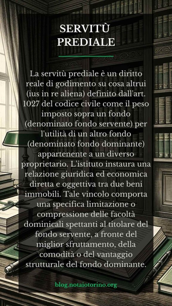 Servitù prediale - Definizione legale