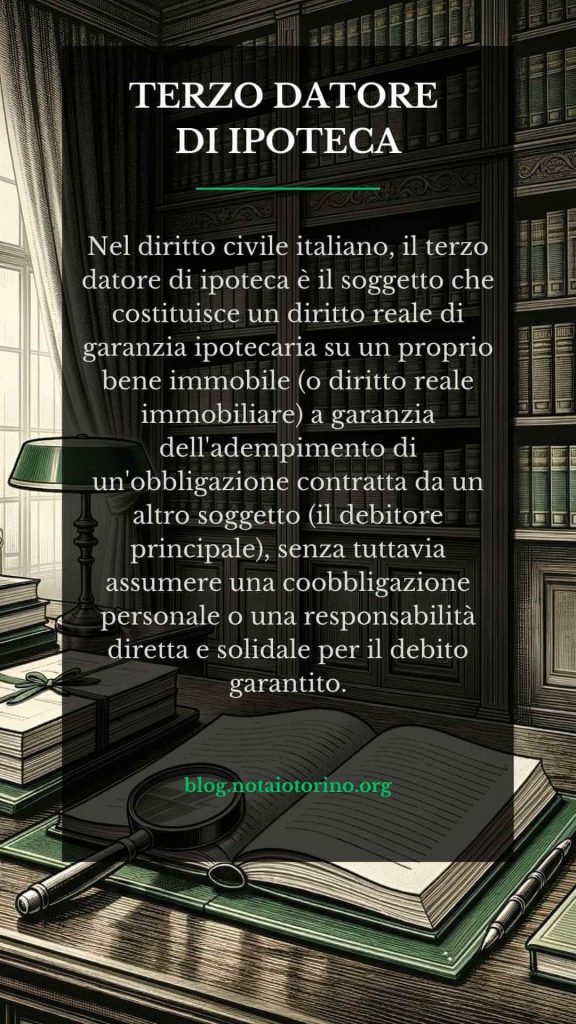 Terzo datore di ipoteca - Definizione legale