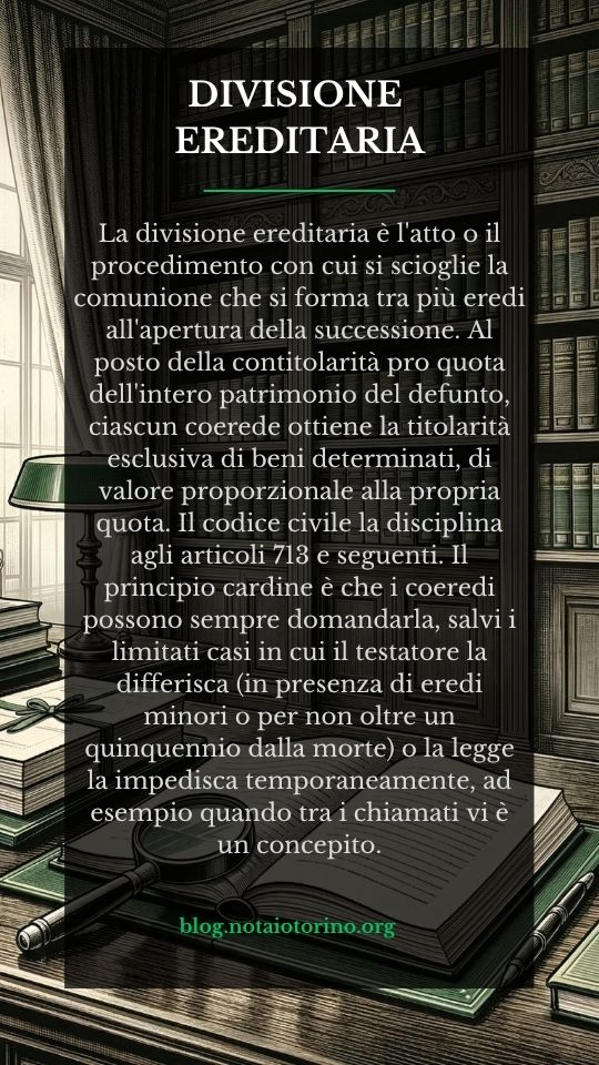 Divisione ereditaria - Definizione legale