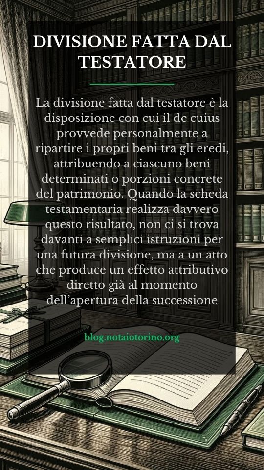 Divisione fatta dal testatore - Definizione legale